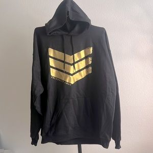 New Black and Gold Celebrity Army Hoodie Sz L